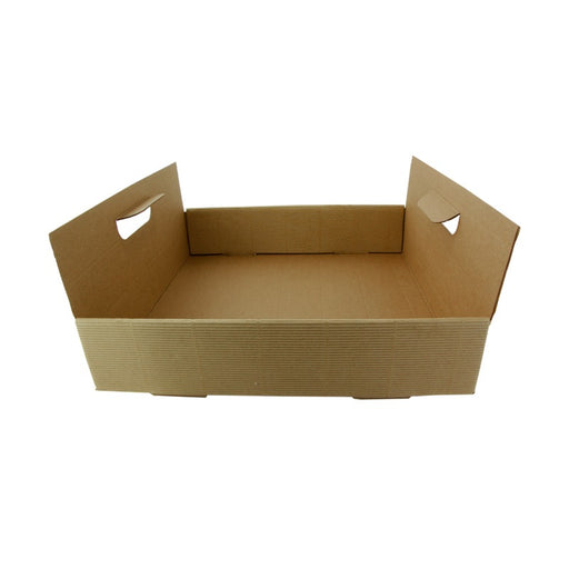 Plateau en carton kraft brun avec poignées  320x320mm H74mm-100Pcs