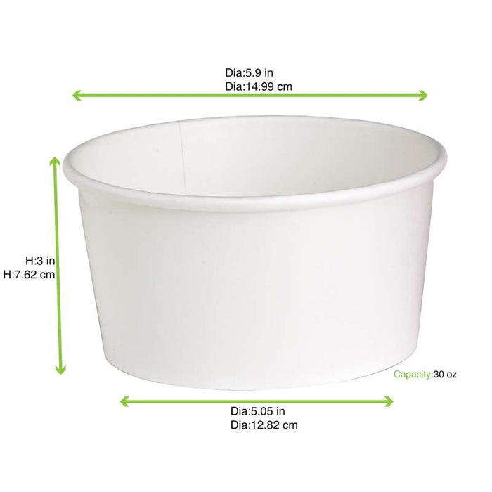 Saladier rond en carton blanc "Buckaty"   H75mm 900ml-360Pcs
