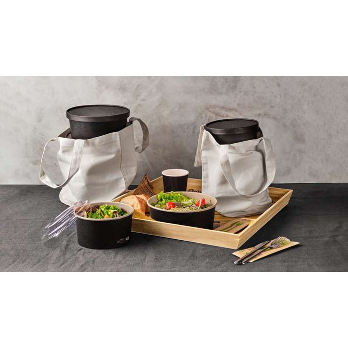 Saladier rond Buckaty en carton kraft noir  H45mm 480ml-360Pcs