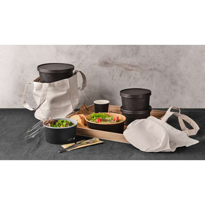 Saladier rond Buckaty en carton kraft noir  H45mm 480ml-360Pcs