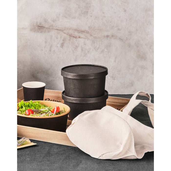 Saladier rond Buckaty en carton kraft noir  H45mm 480ml-360Pcs