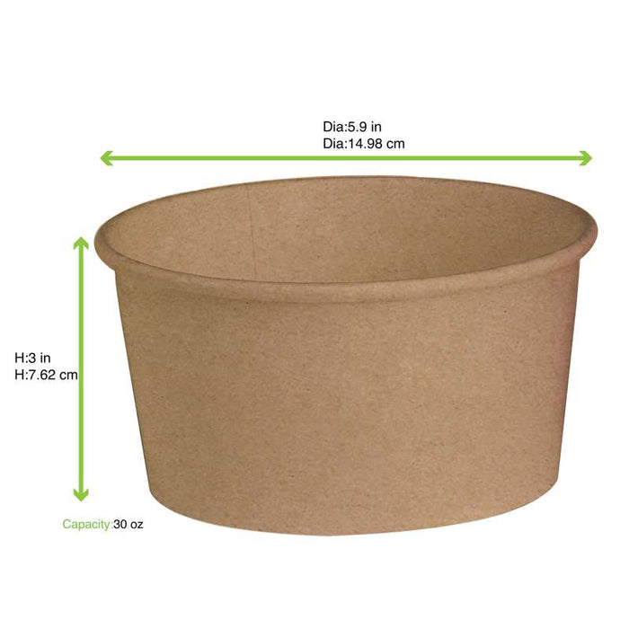 Saladier kraft "Buckaty" multi-usage  H75mm 1000ml-360Pcs