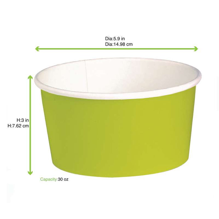 Saladier rond en carton vert "Buckaty"   H75mm 900ml-360Pcs