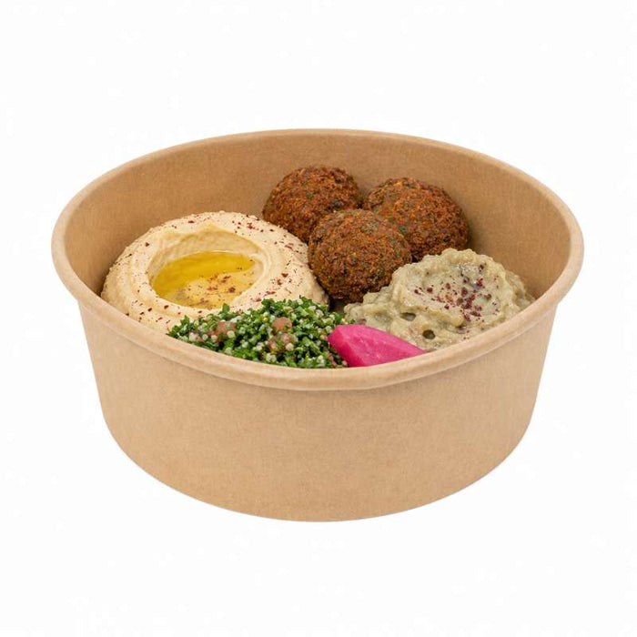 Saladier "Buckaty" rond en carton kraft Ø165mm H65mm 1000ml - 360Pcs