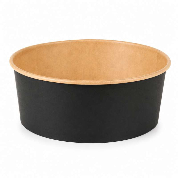 Saladier "Buckaty" rond en carton kraft noir Ø183mm H65mm 1300ml - 360Pcs