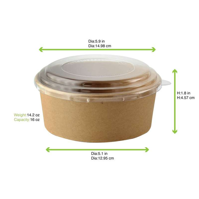 Saladier kraft "Buckaty" multi-usage  H45mm 480ml-360Pcs