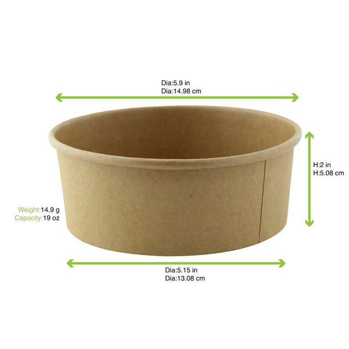 Saladier kraft "Buckaty" multi-usage  H50mm 580ml-360Pcs
