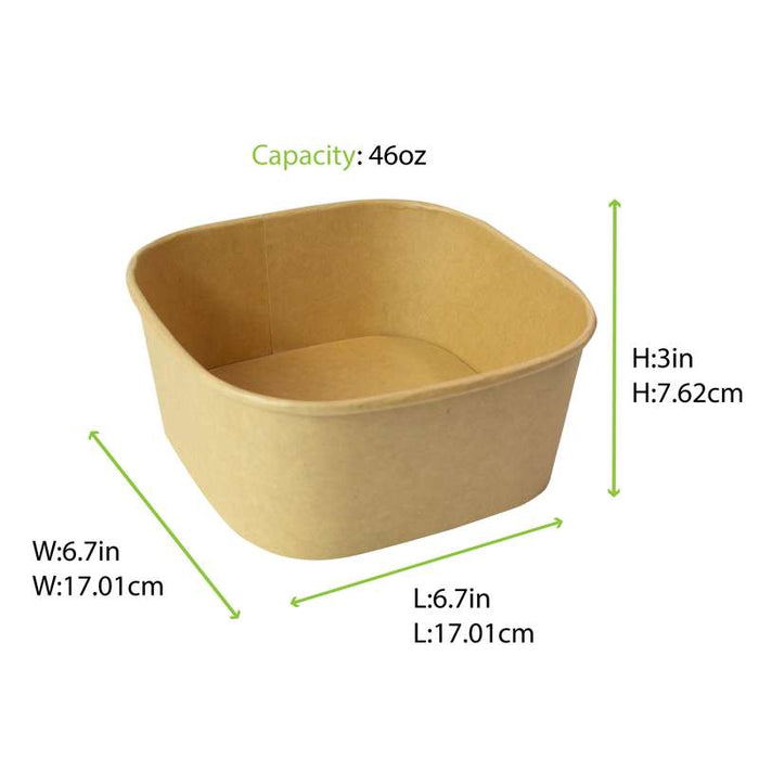 Saladier KraftCarré Multi Usage 170x170mm H75mm 1400ml-300Pcs