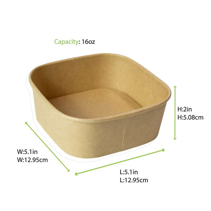 Saladier KraftCarré Multi Usage 130x130mm H50mm 500ml-300Pcs
