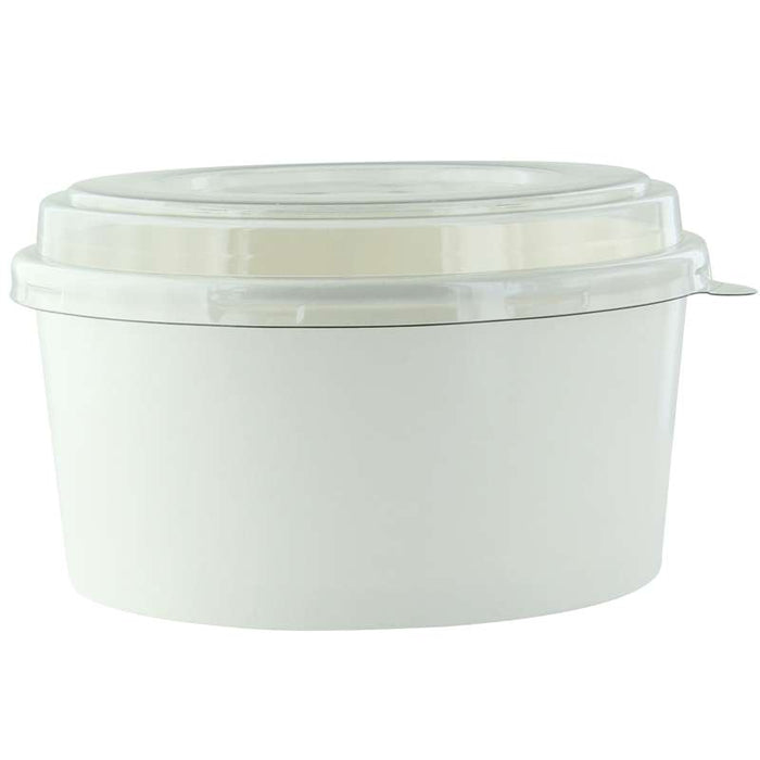 Saladier rond Blanc "Buckaty" et couvercle PET   H67mm 1 140ml-200Pcs