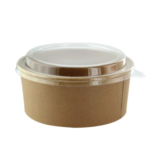 Combo Saladier rond kraft "Buckaty" et couvercle PET   H65mm 1250ml-200Pcs