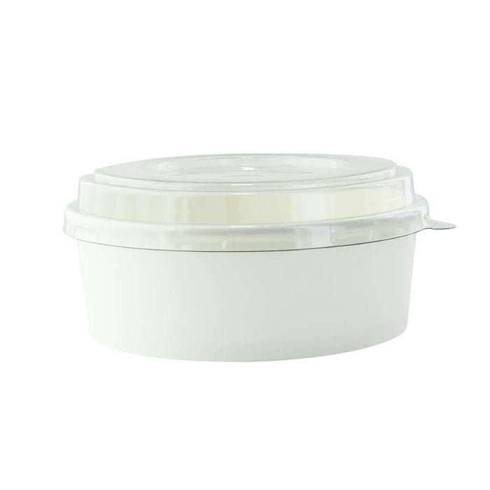 Combo Saladier rond Blanc "Buckaty" et couvercle PET    H50mm 550ml-300Pcs