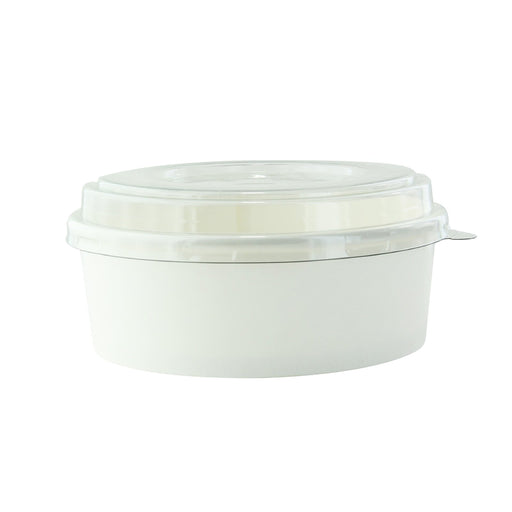 Combo Saladier rond Blanc "Buckaty" et couvercle PET    H50mm 550ml-300Pcs