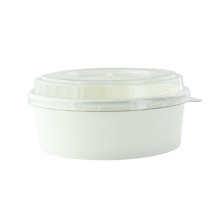 Combo Saladier rond Blanc "Buckaty" et couvercle PET    H50mm 550ml-300Pcs