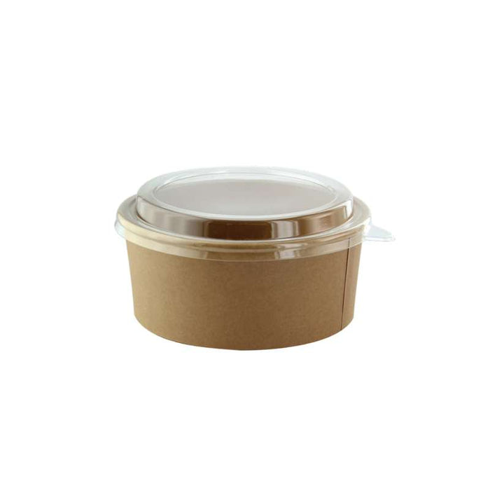 Combo Saladier en carton kraft et couvercle PET   H50mm 550ml-300Pcs