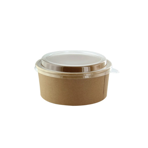 Combo Saladier en carton kraft et couvercle PET   H50mm 550ml-300Pcs