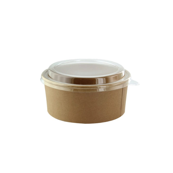 Combo Saladier en carton kraft et couvercle PET   H50mm 550ml-300Pcs