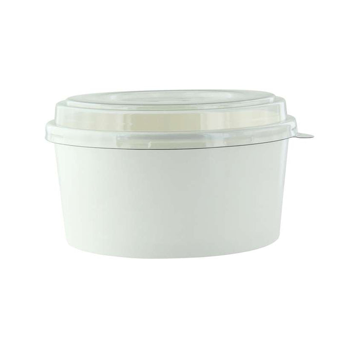 Combo Saladier rond Blanc "Buckaty" et couvercle PET    H69mm 750ml-300Pcs