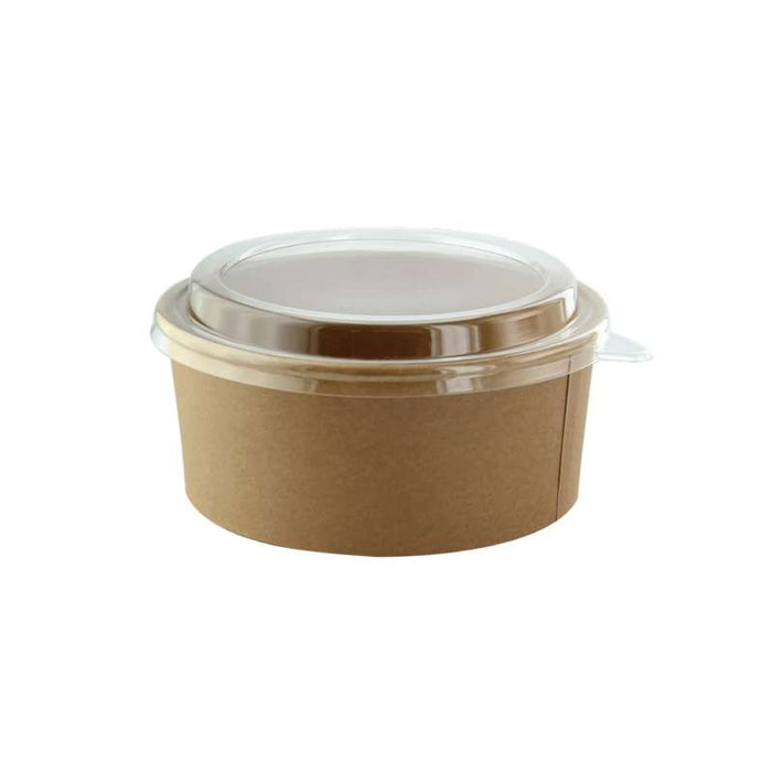 Saladier "Buckaty" rond en kraft avec couvercle PET Ø150mm H60mm 750ml - 300Pcs