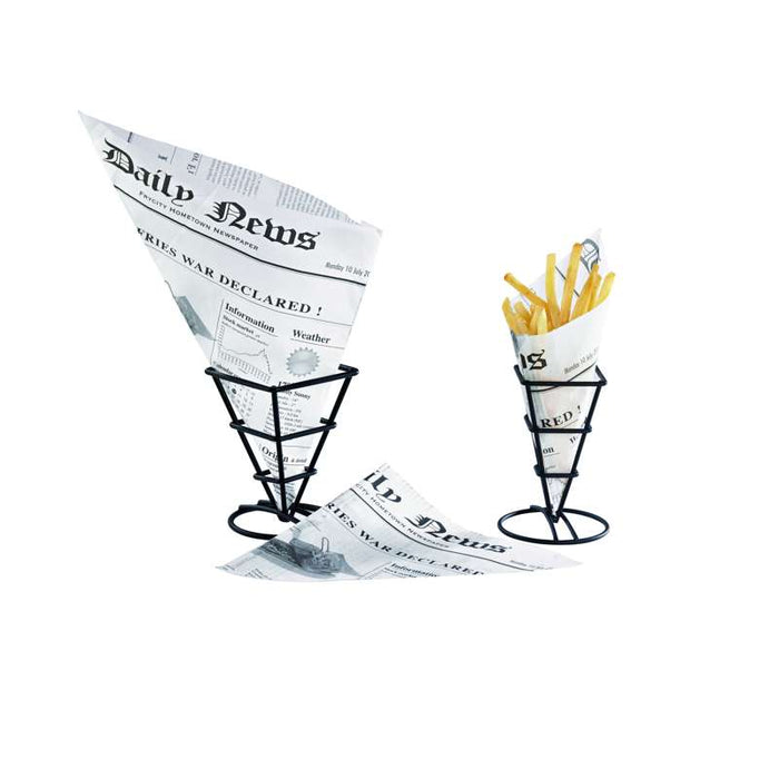 Porte cône carré métal noir  66x66mm H170mm - 6Pcs