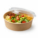 Saladier rond en carton kraft avec couvercle plastique PP "Buckaty"   H65mm 1200ml-200Pcs