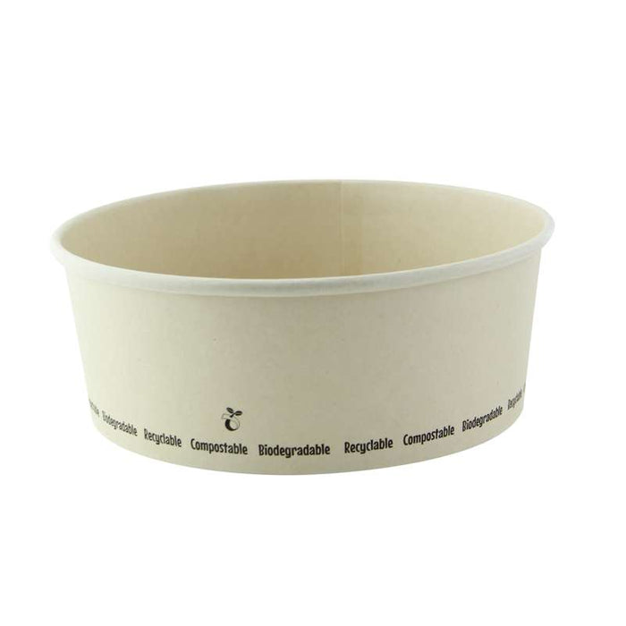 Saladier rond "Buckaty" en carton fibre de bambou laminé PLA Ø184mm H69mm 1200ml - 360Pcs