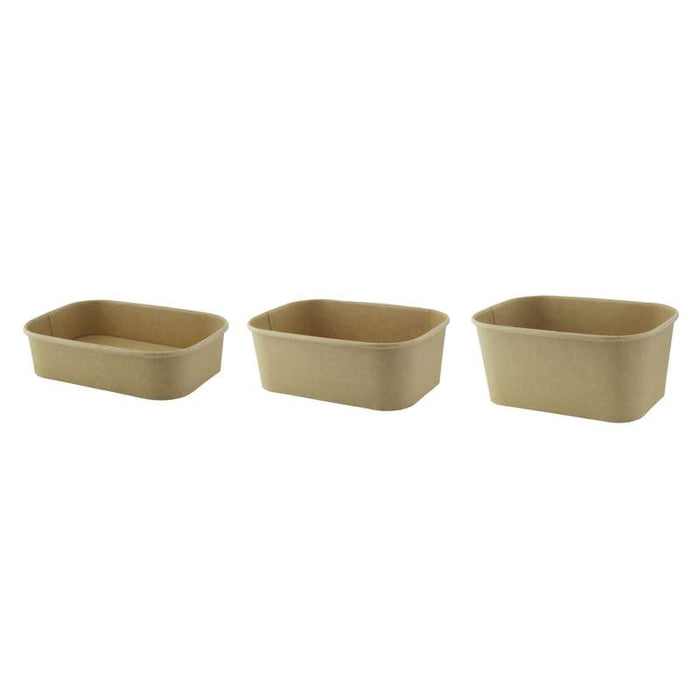 Saladier rectangulaire en kraft lamine pp 170x120mm H75mm 1000ml-200Pcs