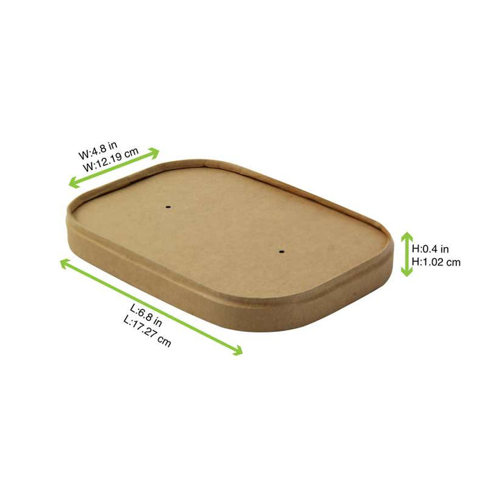 Couvercle rectangulaire plat en carton brun perforé pour la vapeur 172x124mm H16mm-200Pcs