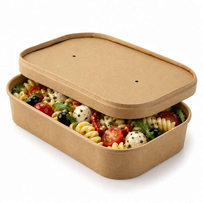 Couvercle rectangulaire plat en carton brun perforé pour la vapeur 172x124mm H16mm-200Pcs