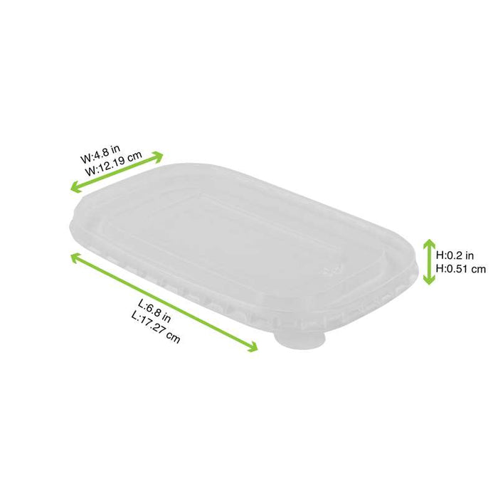 Couvercle rectangulaire plat transparent en plastique PP 172x122mm H9mm-200Pcs