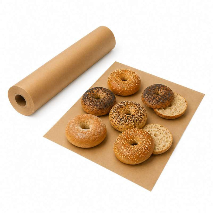 Papier cuisson kraft brun siliconé double face en rouleau 450mm x 50m - 12Pcs