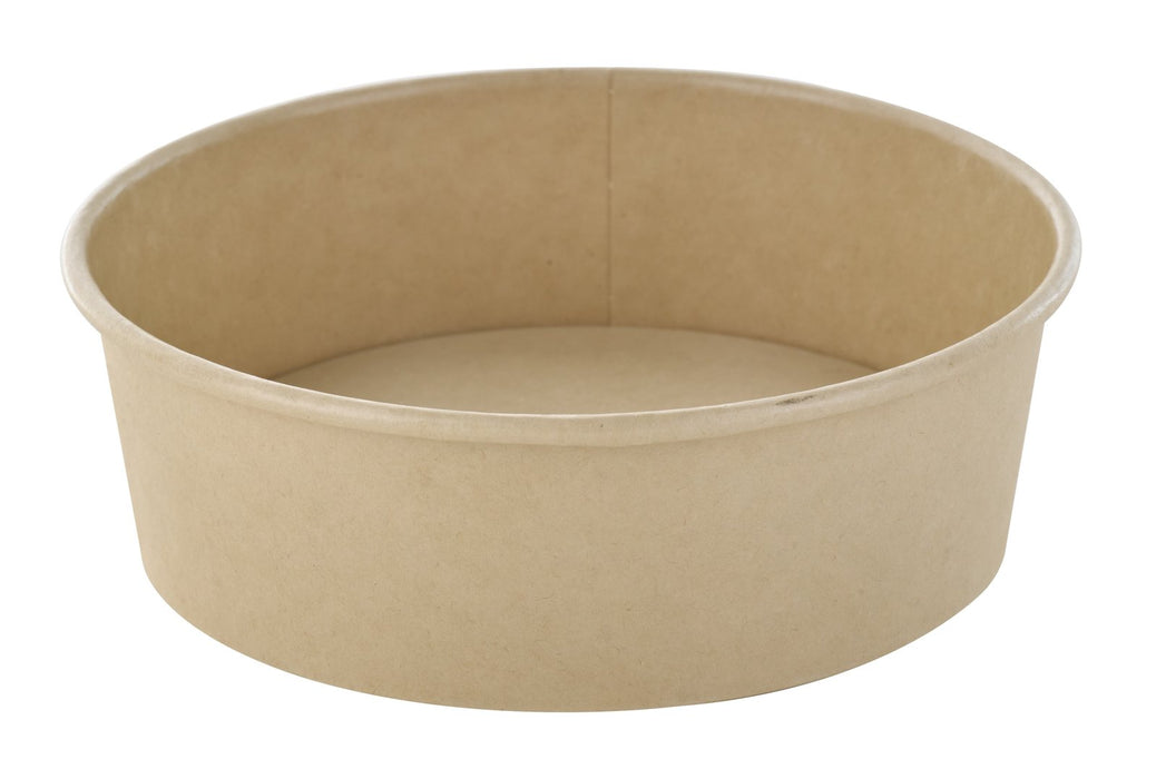 Saladier rond Buckaty en carton brun fibre de bambou  H47mm 480ml-360Pcs