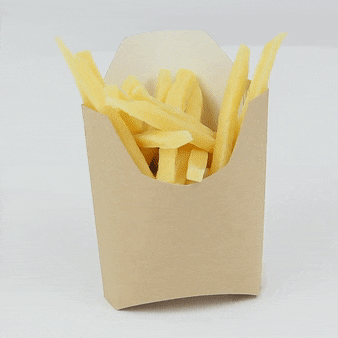 Pochette kraft pour frites 250gsm  115x90mm H110mm-1200Pcs