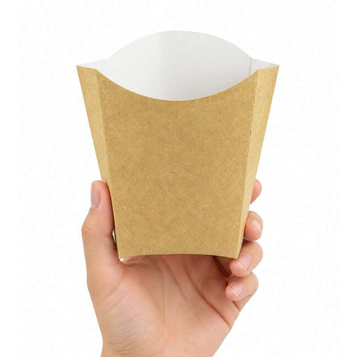 Pochette kraft pour frites  250gsm  115x90mm H140mm 480ml-1100Pcs