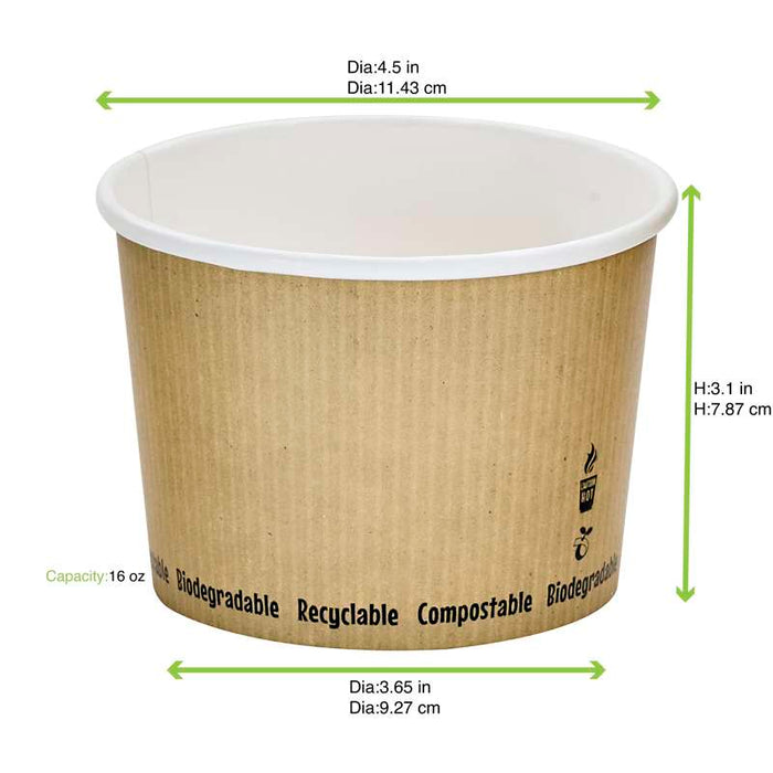 Pot à soupe carton blanc   H80mm 450ml - 500Pcs