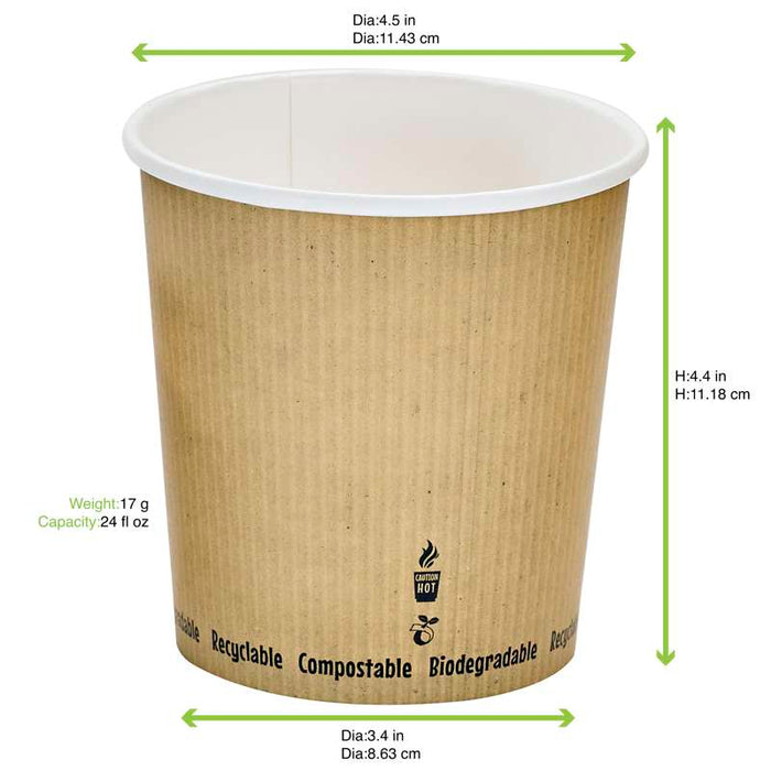 Pot à soupe carton blanc   H115mm 700ml - 500Pcs