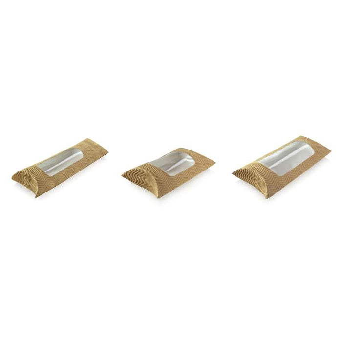 Etui carton ondulé avec fenêtre carré pour sandwich chaud 145x150mm H55mm-250Pcs