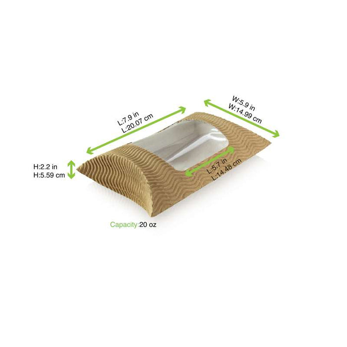 Etui carton ondulé avec fenêtre carré pour sandwich chaud 145x150mm H55mm-250Pcs