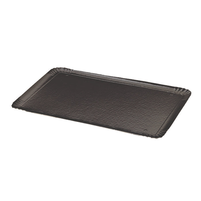Plateau traiteur en carton double face or et noir 420x280mm - 100Pcs