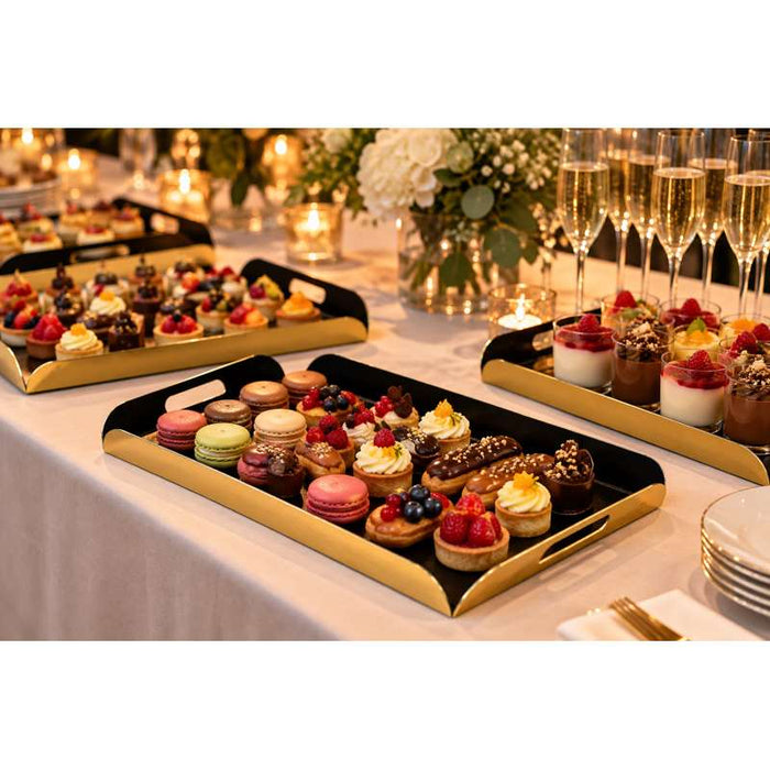 Plateau bord plié carton recto noir verso or  190x280mm-100Pcs
