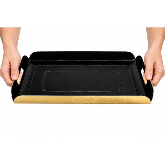 Plateau bord plié carton recto noir verso or  190x280mm-100Pcs