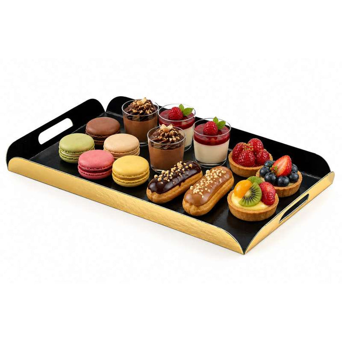 Plateau bord plié carton recto noir verso or  190x280mm-100Pcs