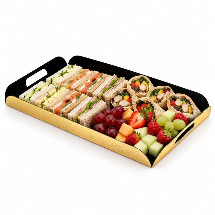 Plateau bord plié carton recto noir verso or  280x420mm-100Pcs
