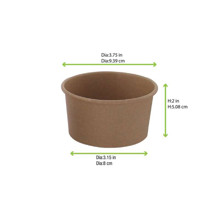 Pot carton kraft brun chaud et froid  H62mm 270ml - 1000Pcs