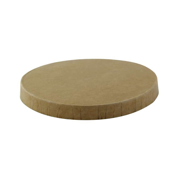 Couvercle plat brun en carton kraft perforé pour boisson chaude  H7,5mm-1000Pcs