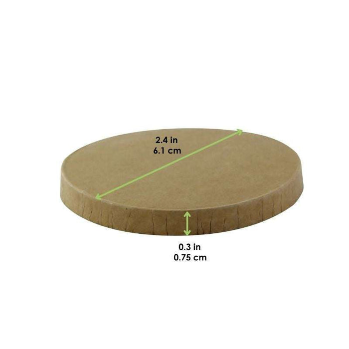 Couvercle plat brun en carton kraft perforé pour boisson chaude  H7,5mm-1000Pcs