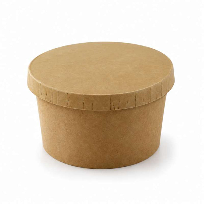 Couvercle plat brun en carton kraft perforé pour boisson chaude  H7,5mm-1000Pcs