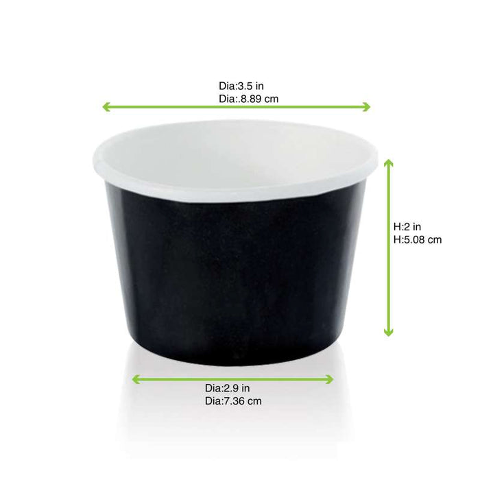 Pot carton noir chaud et froid  H48mm 200ml - 1000Pcs