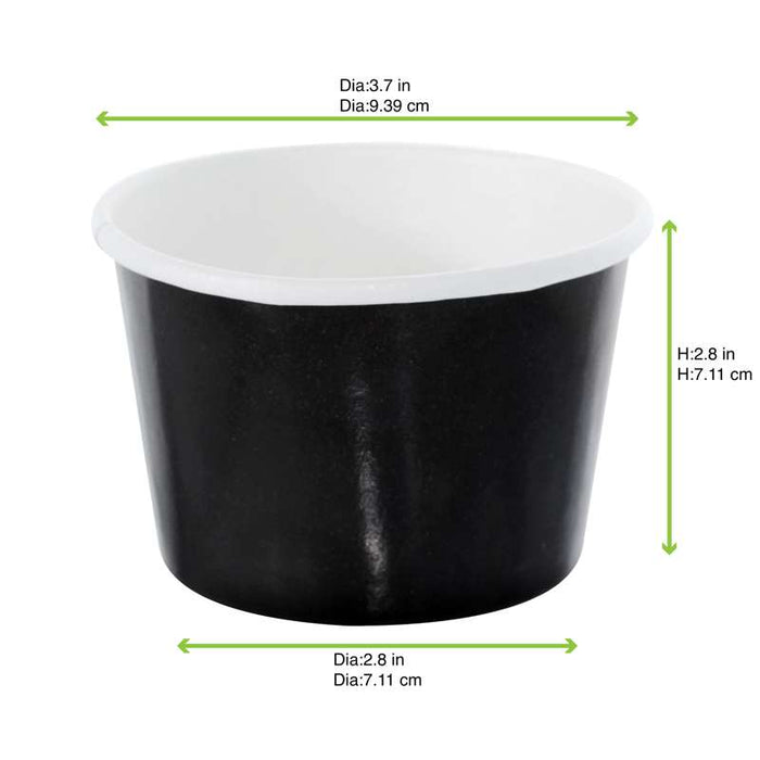 Pot carton noir chaud et froid   H62mm 280ml - 500Pcs