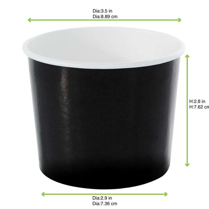 Pot carton noir chaud et froid   H70mm 320ml - 500Pcs